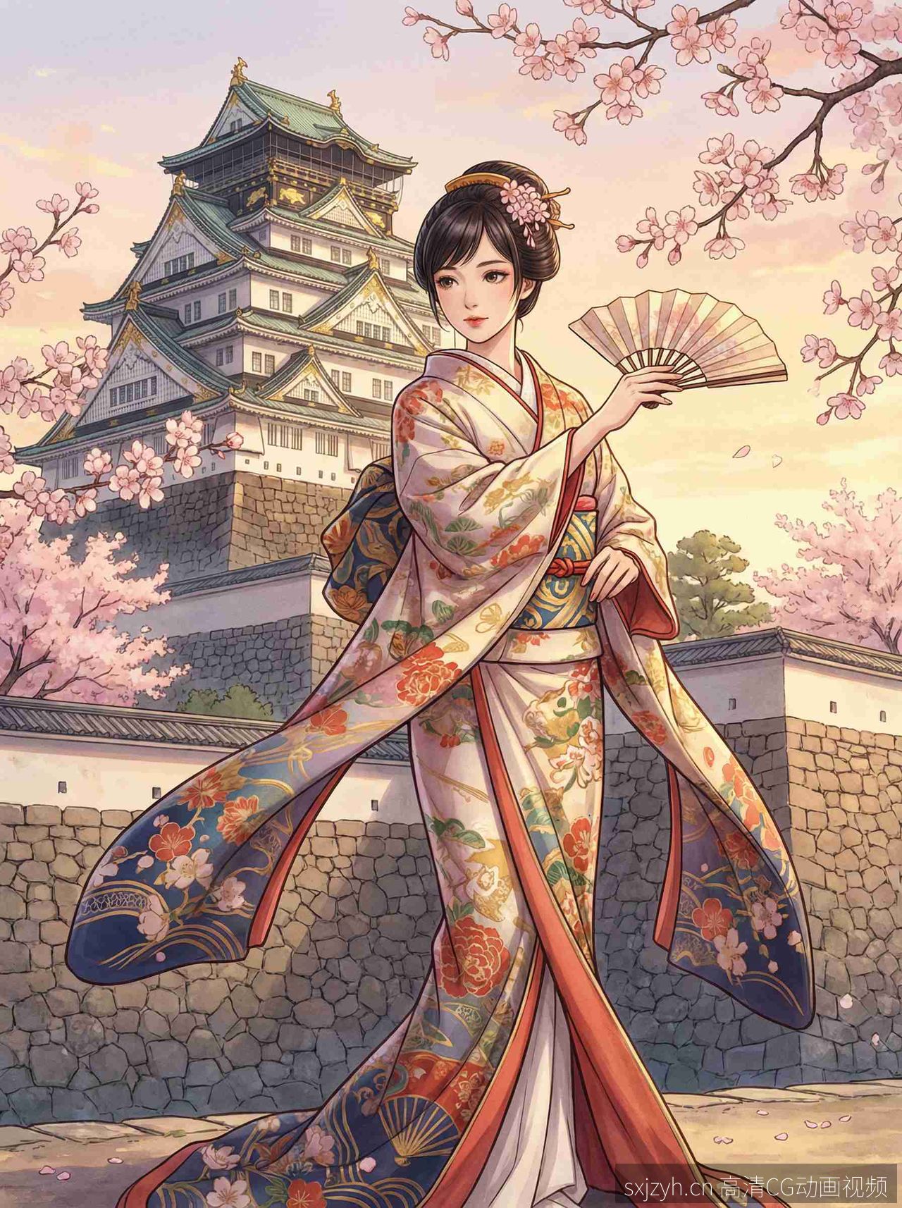 古风少女现代切换｜CG反差短片 - 蜜桃成仁视频原创视频封面